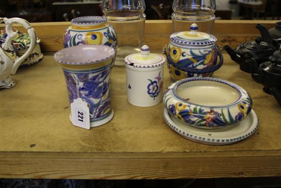 6 pieces of Poole pottery